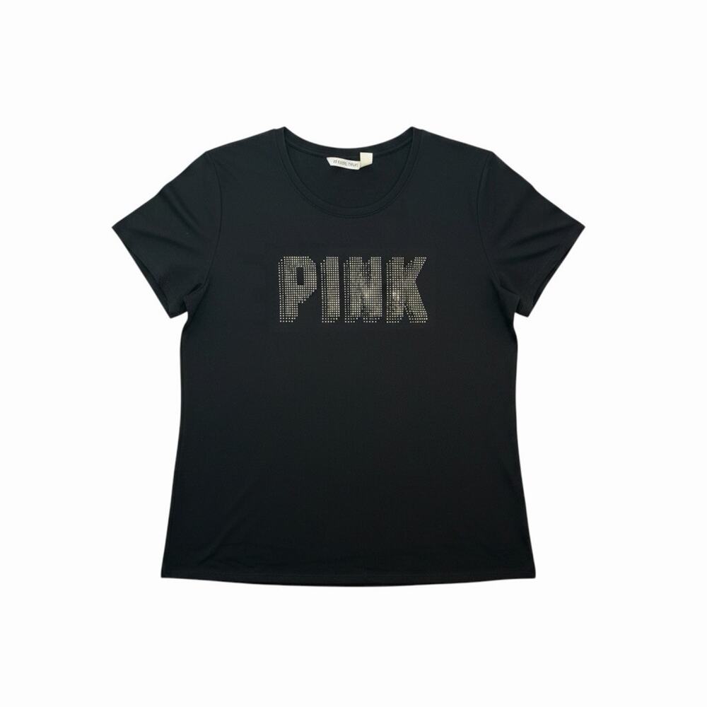 PINK XXL 2X Victoria Secret Short Sleeve Campus Shine Tee Shirt Women Plus Size